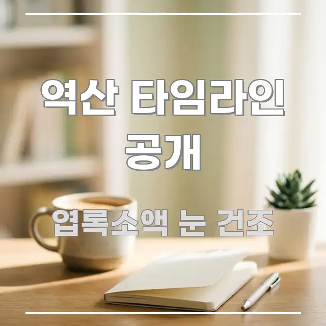 역산 타임라인 공개 핵심 요약 역산 타임라인 공개 신뢰할 수 있는 정보를 담은 텍스트형 카드뉴스 표지 이미지 - 참고용 이미지