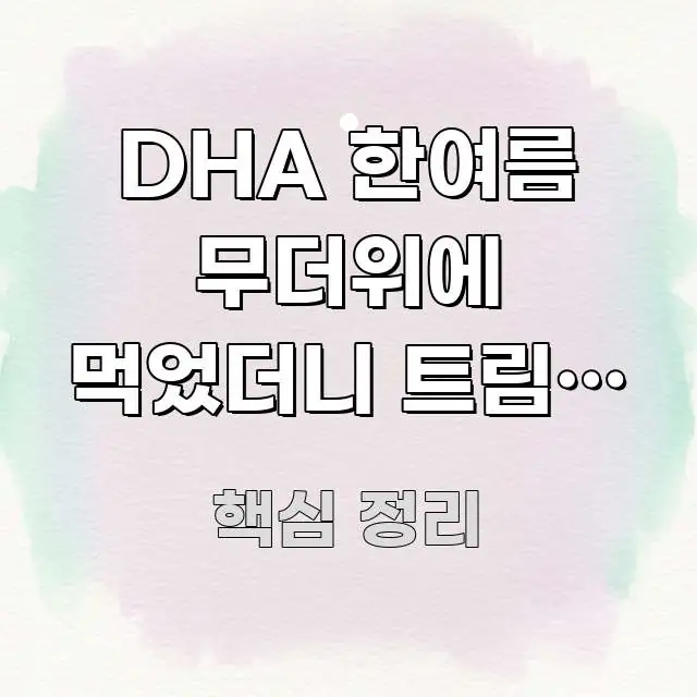 DHA 한여름 무더위에 먹었더니 트림이 계속 나는데 심플하고 명확하게 정리한 미니멀 블로그 썸네일