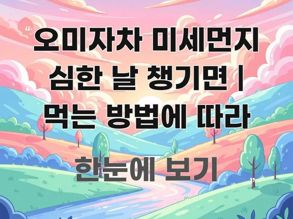 오미자차 미세먼지 심한 날 챙기면 | 먹는 방법에 따라 핵심 요점 중심의 정보 요약 인포그래픽 이미지