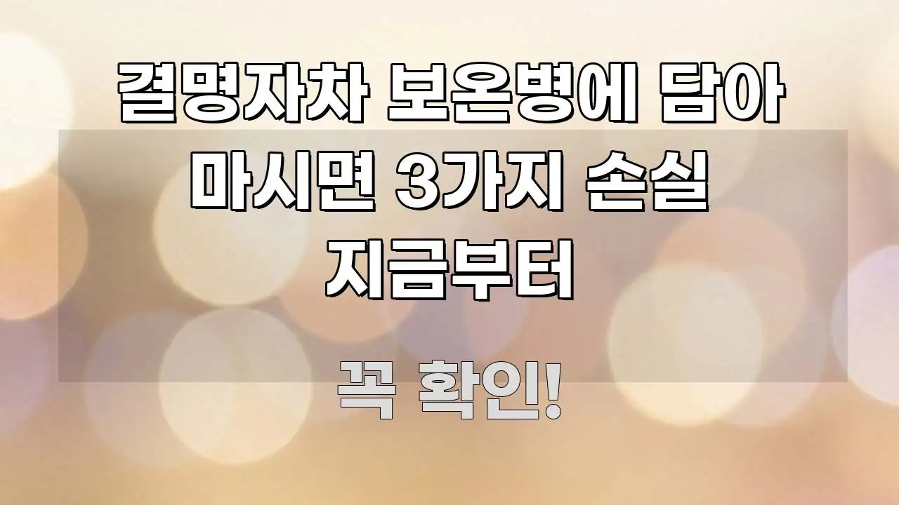 결명자차 보온병에 담아 마시면 3가지 손실 지금부터 쉽게 읽히는 블로그 포스트 커버 이미지 - 설명을 돕는 이미지
