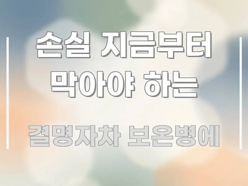 손실 지금부터 막아야 하는 핵심 요약 손실 지금부터 막아야 하는 바로 활용 가능한 텍스트 중심 디자인 표지