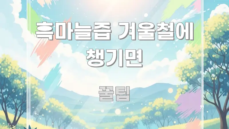 흑마늘즙 겨울철에 챙기면 정보 이미지 흑마늘즙 겨울철에 챙기면 주요 포인트를 요약한 스마트 정보 카드 - 독자 이해를 위한 이미지