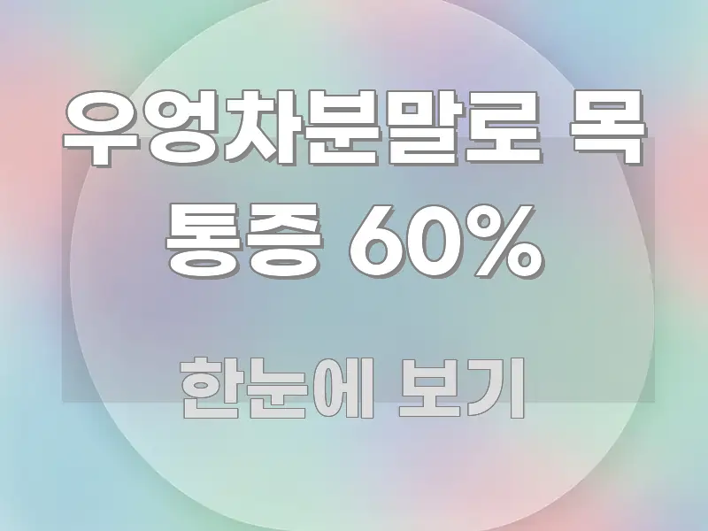 우엉차분말로 목 통증 60% 전문적으로 분석한 텍스트 기반 블로그 이미지 - 본문 내용과 연관된 이미지