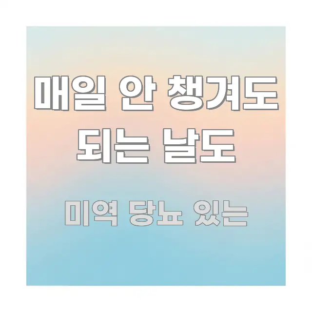 매일 안 챙겨도 되는 날도 신뢰할 수 있는 정보를 담은 정보 전달형 표지 이미지 - 설명을 돕는 이미지