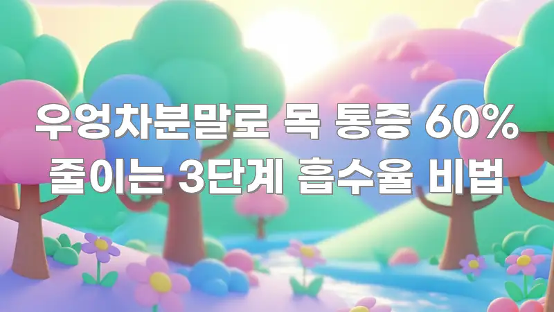우엉차분말로 목 통증 60% 줄이는 3단계 흡수율 비법 주요 포인트를 요약한 블로그 대표 이미지 - 본문 내용과 연관된 이미지