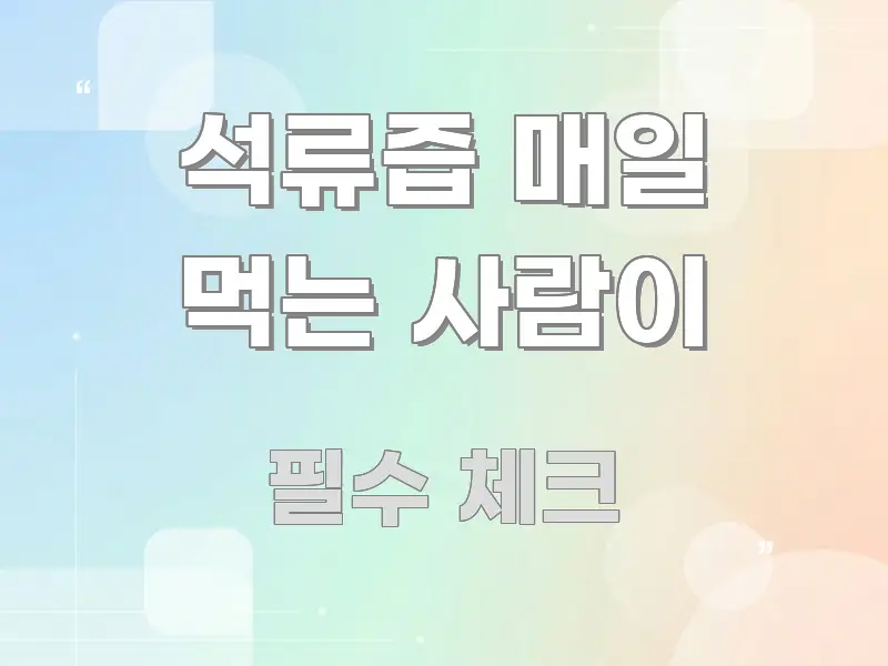 석류즙 매일 먹는 사람이 정보 이미지 석류즙 매일 먹는 사람이 신뢰할 수 있는 정보를 담은 핵심 요약 디자인 카드 - 내용 요약을 위한 이미지