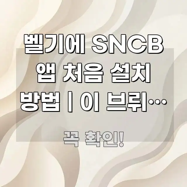 벨기에 SNCB 앱 처음 설치 방법 | 이 브뤼셀 카드 바로 활용 가능한 정보 요약 인포그래픽 이미지 - 가독성을 높이는 이미지