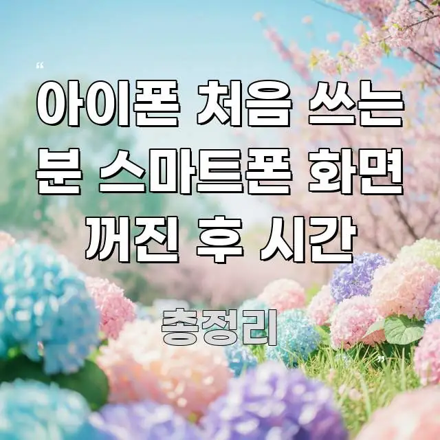 아이폰 처음 쓰는 분 스마트폰 화면 꺼진 후 시간 흥미롭게 구성한 정보 전달형 표지 이미지