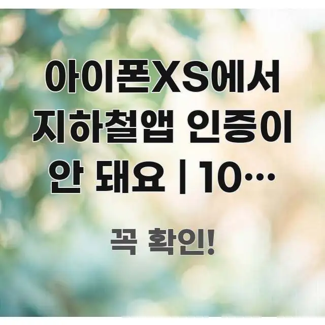 아이폰XS에서 지하철앱 인증이 안 돼요 | 10초 만에 중요 내용만 뽑은 가독성 높은 정보 이미지 - 가독성을 높이는 이미지