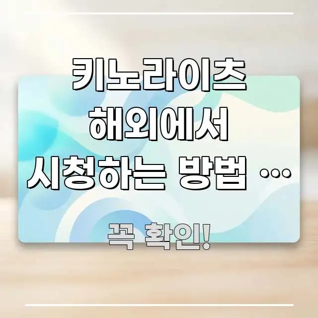 키노라이츠 해외에서 시청하는 방법 | 직접 해결하고 독자를 위해 선별한 핵심 키워드 시각화 이미지