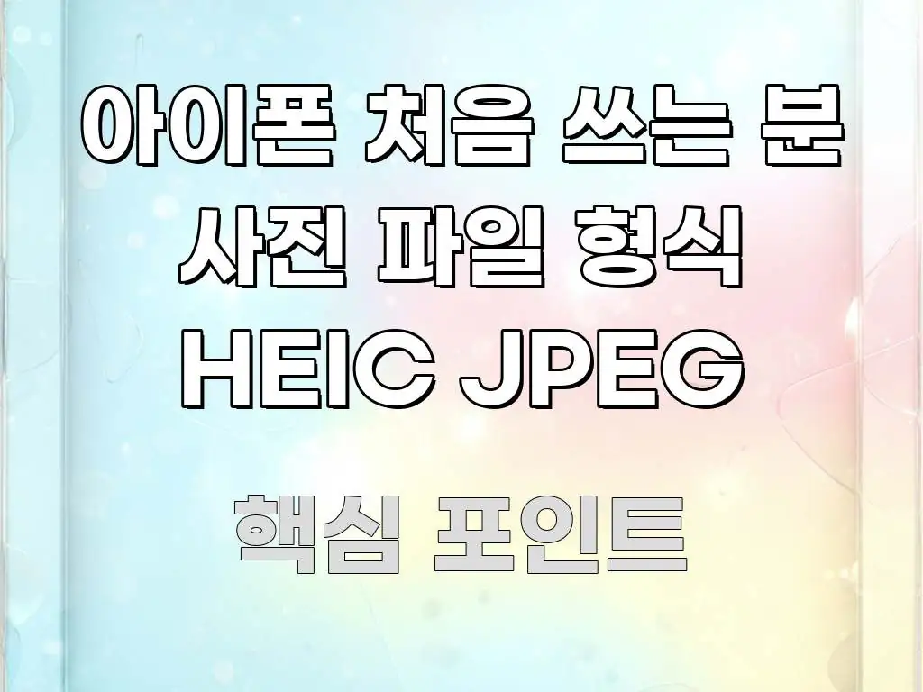 아이폰 처음 쓰는 분 사진 파일 형식 HEIC JPEG 실용적으로 정리한 핵심 정보 비주얼 - 글 흐름을 돕는 시각 자료