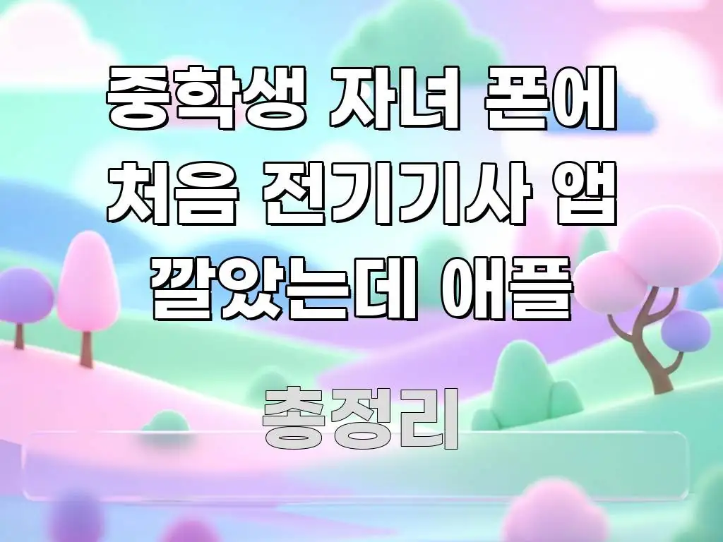 중학생 자녀 폰에 처음 전기기사 앱 깔았는데 애플 간결하고 명료한 정보 전달형 표지 이미지 - 가독성을 높이는 이미지