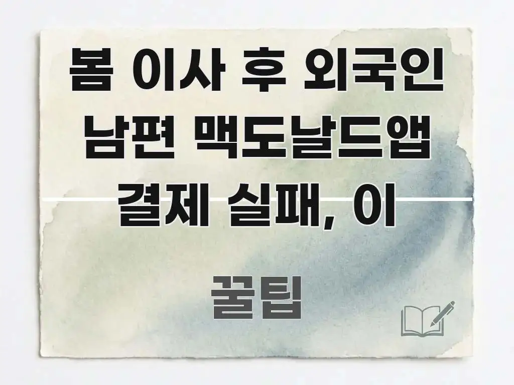 봄 이사 후 외국인 남편 맥도날드앱 결제 실패, 이 검증된 정보로 구성된 정보 요약 포스터