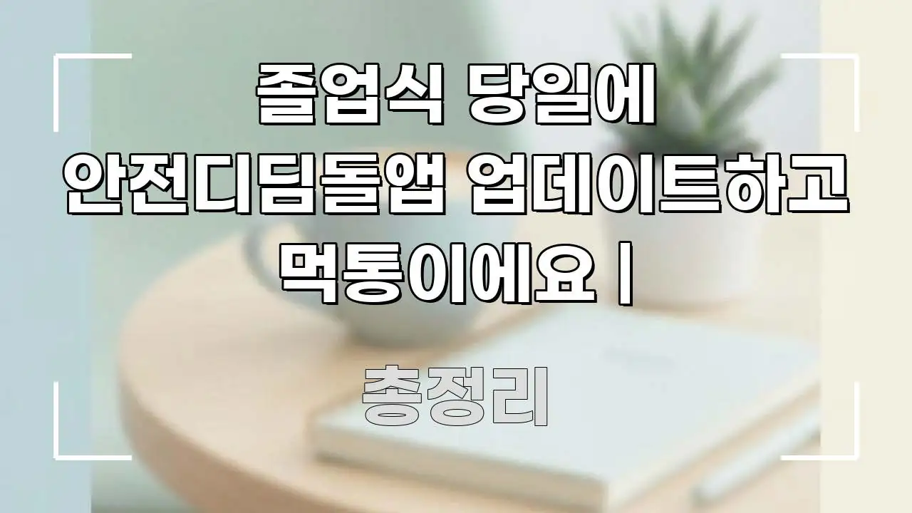 졸업식 당일에 안전디딤돌앱 업데이트하고 먹통이에요 | 핵심 개념을 담은 핵심 정보 비주얼 - 가독성을 높이는 이미지