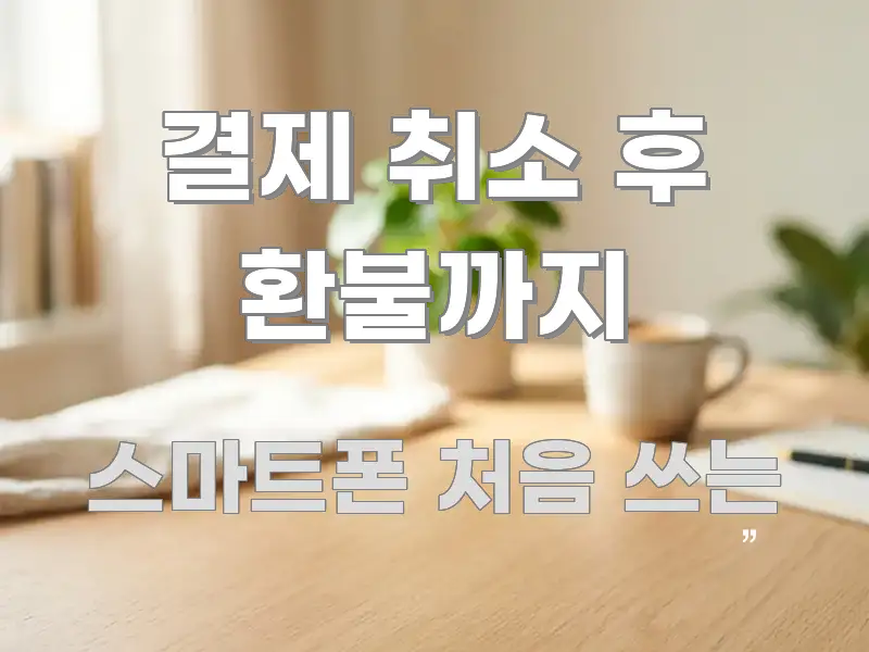 결제 취소 후 환불까지 한눈에 보기 좋게 요약한 정보 카드 디자인 이미지 - 글 흐름을 돕는 시각 자료
