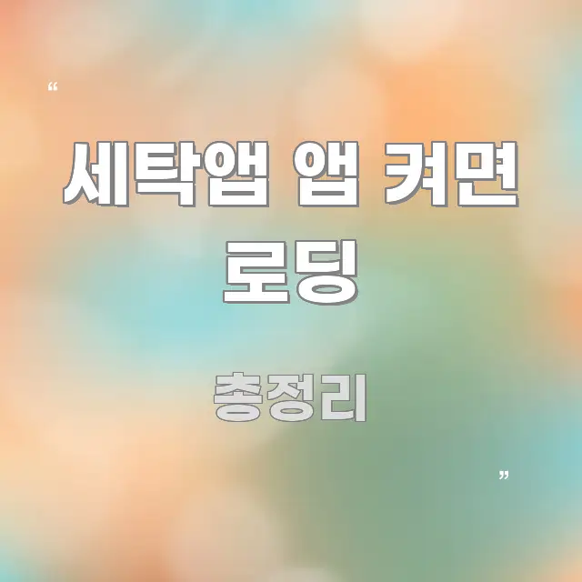 세탁앱 앱 켜면 로딩 심플하고 명확하게 정리한 정보 전달형 표지 이미지 - 내용 요약을 위한 이미지