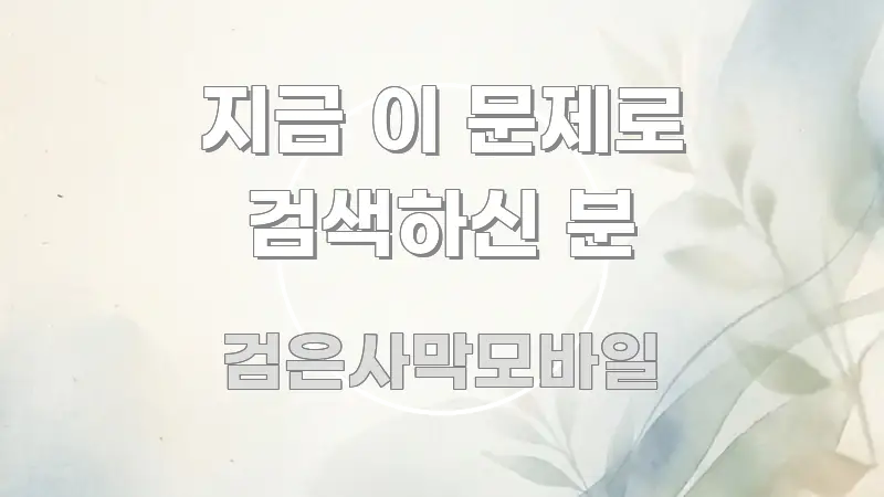 지금 이 문제로 검색하신 분 주요 흐름을 설명한 정보 정리 카드 이미지 - 독자 이해를 위한 이미지