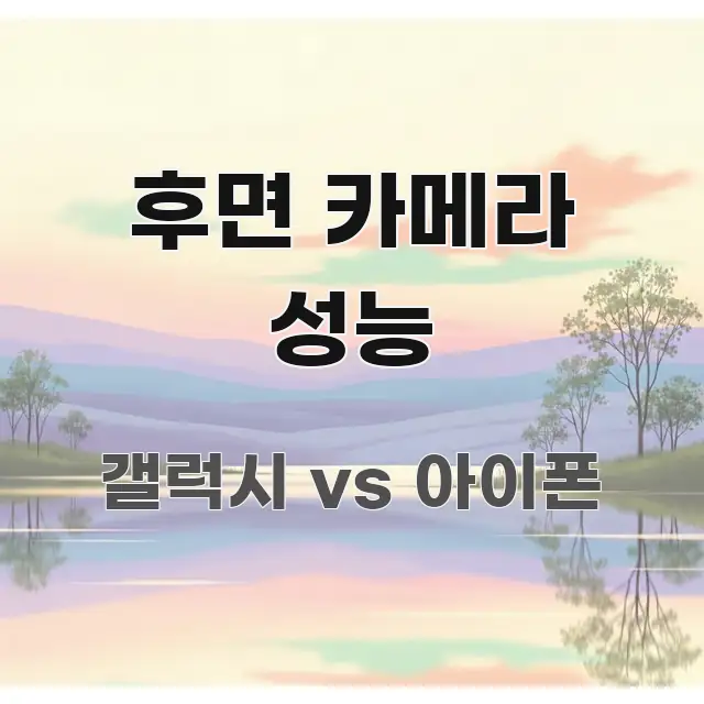 후면 카메라 성능 시선을 사로잡는 블로그 대표 이미지