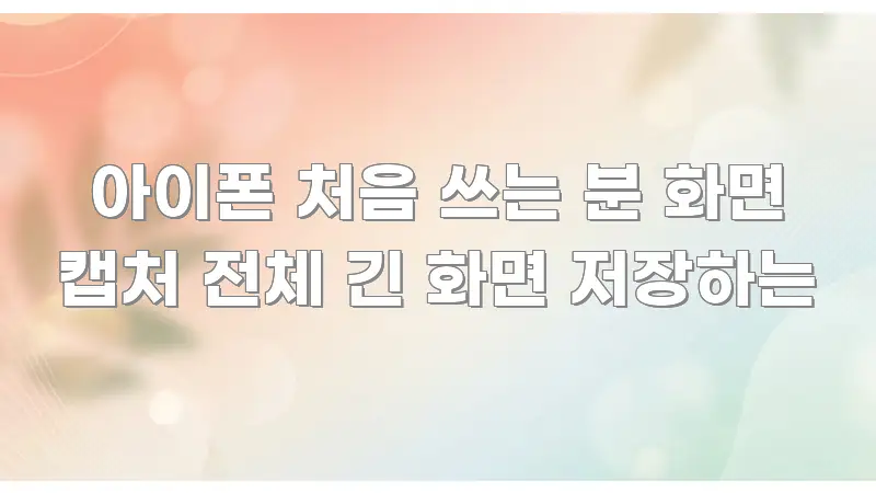 아이폰 처음 쓰는 분 화면 캡처 전체 긴 화면 저장하는 요점만 뽑아낸 블로그 섹션 구분 이미지 - 내용 요약을 위한 이미지