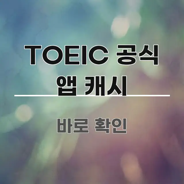 TOEIC 공식 앱 캐시 구조적으로 정리된 정보 카드 디자인 이미지 - 활용 예시 이미지