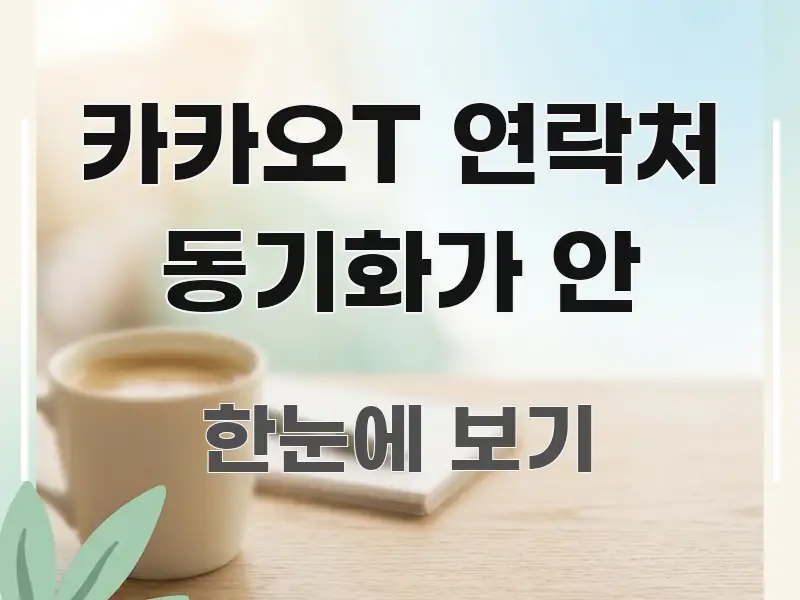 카카오T 연락처 동기화가 안 쉽게 읽히는 심플 타이포그래피 표지 - 가독성을 높이는 이미지