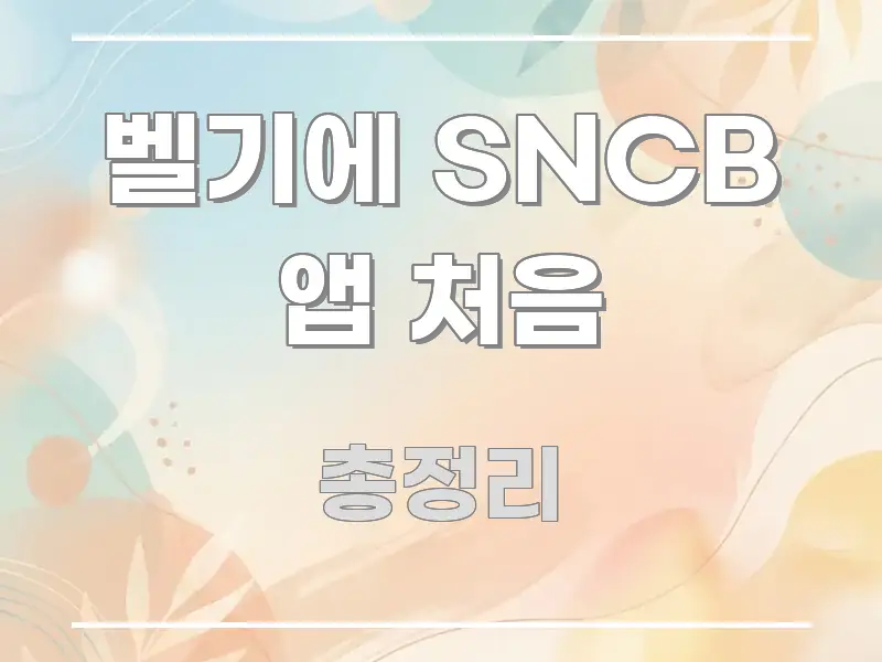 벨기에 SNCB 앱 처음 중요 내용만 뽑은 깔끔한 인포그래픽 표지