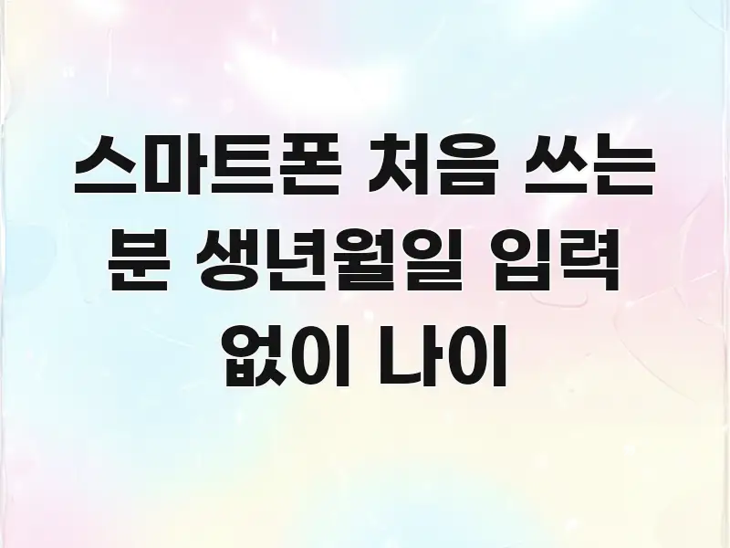 스마트폰 처음 쓰는 분 생년월일 입력 없이 나이 심플하고 명확하게 정리한 심플 타이포그래피 표지 - 글 흐름을 돕는 시각 자료