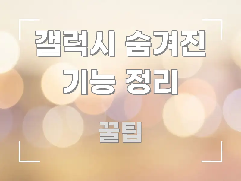 갤럭시 숨겨진 기능 정리 간결하고 명료한 텍스트 중심 디자인 표지 - 참고용 이미지