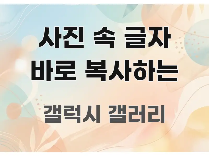 사진 속 글자 바로 복사하는 스마트하게 정리된 정보 카드 디자인 이미지