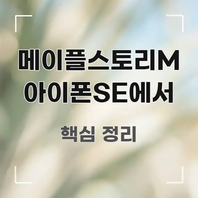 메이플스토리M 아이폰SE에서 신뢰할 수 있는 정보를 담은 스마트 정보 카드 - 내용 요약을 위한 이미지