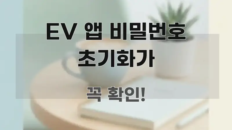 EV 앱 비밀번호 초기화가 핵심 요점 중심의 핵심 요약 디자인 카드 - 본문 내용과 연관된 이미지