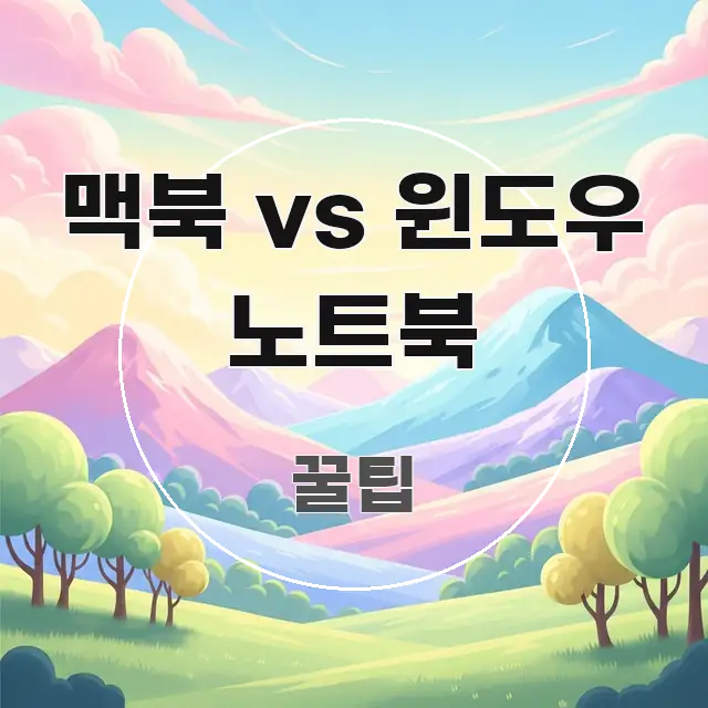 맥북 vs 윈도우 노트북 흥미롭게 구성한 블로그 헤더 이미지