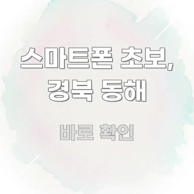 스마트폰 초보, 경북 동해 주요 흐름을 설명한 블로그 섹션 구분 이미지 - 본문 내용과 연관된 이미지