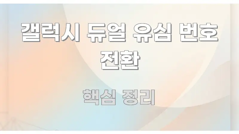 갤럭시 듀얼 유심 번호 전환 깔끔하게 정리된 정보 카드 디자인 이미지