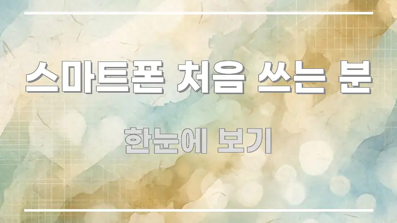 스마트폰 처음 쓰는 분 핵심 내용을 정리한 텍스트 포스터 이미지 - 독자 이해를 위한 이미지