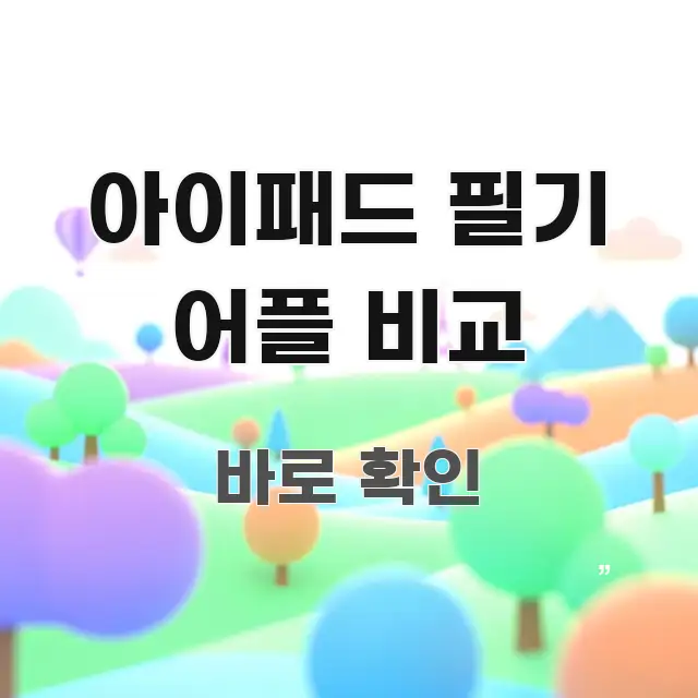 아이패드 필기 어플 비교 핵심 내용을 정리한 카드뉴스 스타일 이미지 - 내용 요약을 위한 이미지