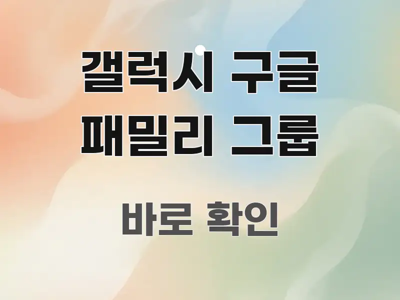 갤럭시 구글 패밀리 그룹 직관적으로 이해되는 읽기 좋은 정보 카드 - 독자 이해를 위한 이미지