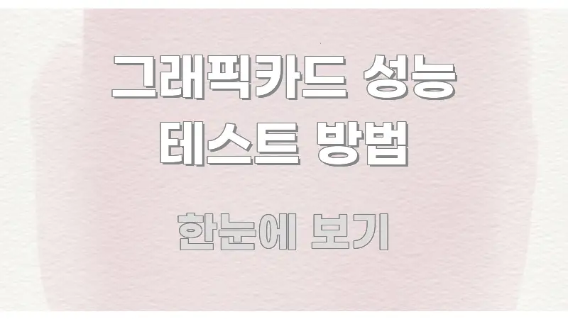 그래픽카드 성능 테스트 방법 핵심 요점 중심의 텍스트형 카드뉴스 표지 이미지 - 설명을 돕는 이미지