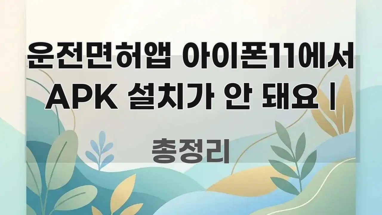 운전면허앱 아이폰11에서 APK 설치가 안 돼요 | 명확하게 정리된 블로그 섹션 구분 이미지 - 본문 내용과 연관된 이미지
