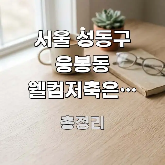 서울 성동구 응봉동 웰컴저축은행 신용대출 주부 신청 간결하고 명료한 미니멀 블로그 썸네일 - 가독성을 높이는 이미지