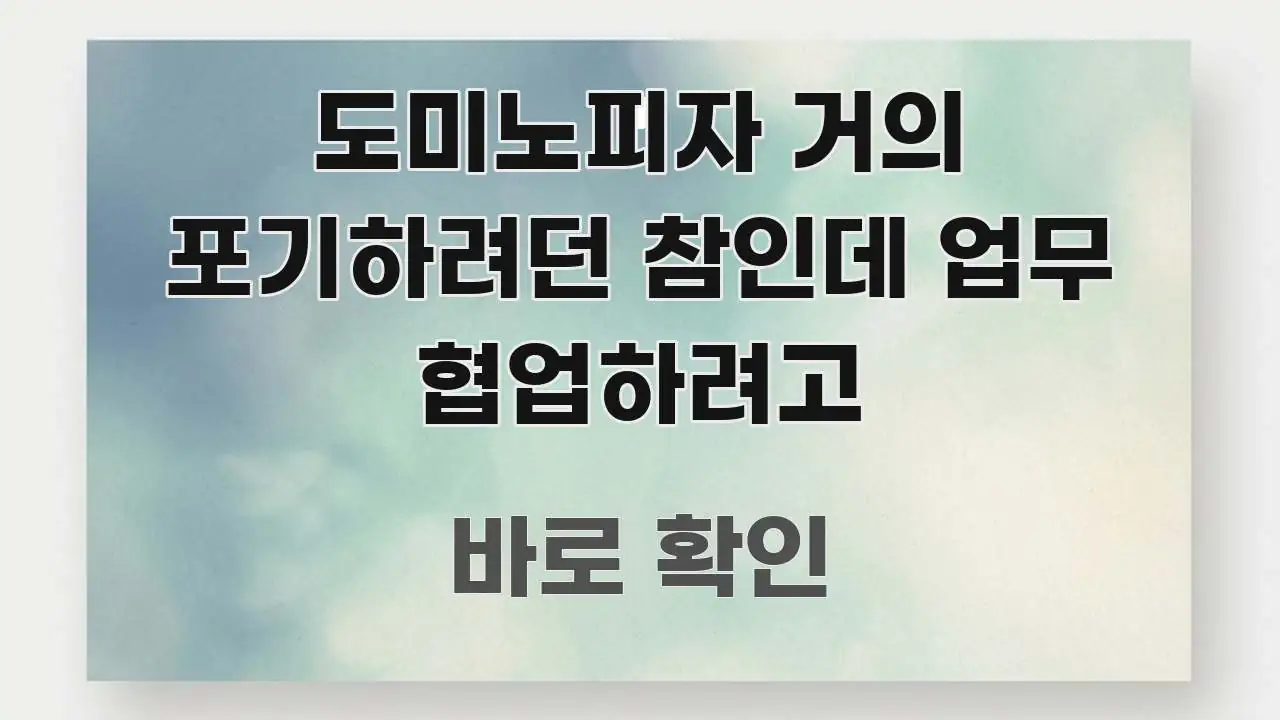 도미노피자 거의 포기하려던 참인데 업무 협업하려고 심플하고 명확하게 정리한 읽기 좋은 정보 카드 - 독자 이해를 위한 이미지