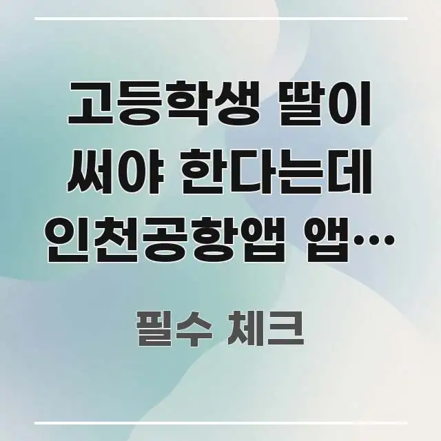 고등학생 딸이 써야 한다는데 인천공항앱 앱이 켜지질 쉽게 읽히는 정보 카드 디자인 이미지 - 독자 이해를 위한 이미지