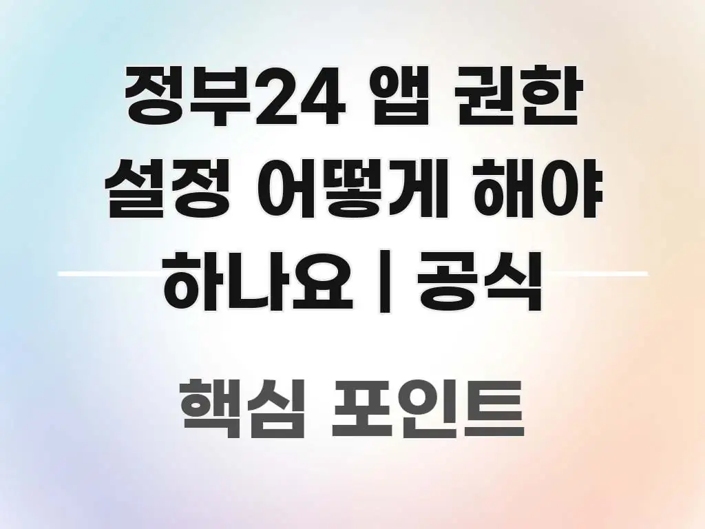 정부24 앱 권한 설정 어떻게 해야 하나요 | 공식 스마트하게 정리된 블로그 섹션 구분 이미지 - 활용 예시 이미지