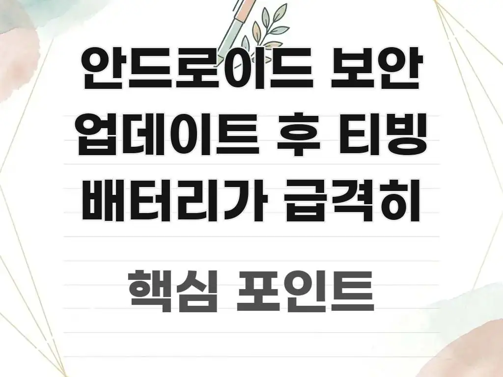 안드로이드 보안 업데이트 후 티빙 배터리가 급격히 검증된 정보로 구성된 텍스트 중심 디자인 표지
