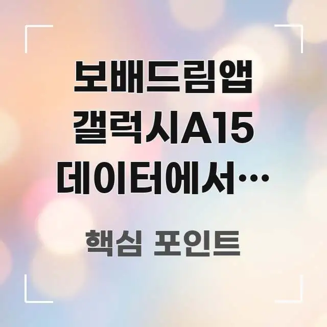 보배드림앱 갤럭시A15 데이터에서는 되는데 한 번에 이해되는 정보 전달형 표지 이미지 - 설명을 돕는 이미지