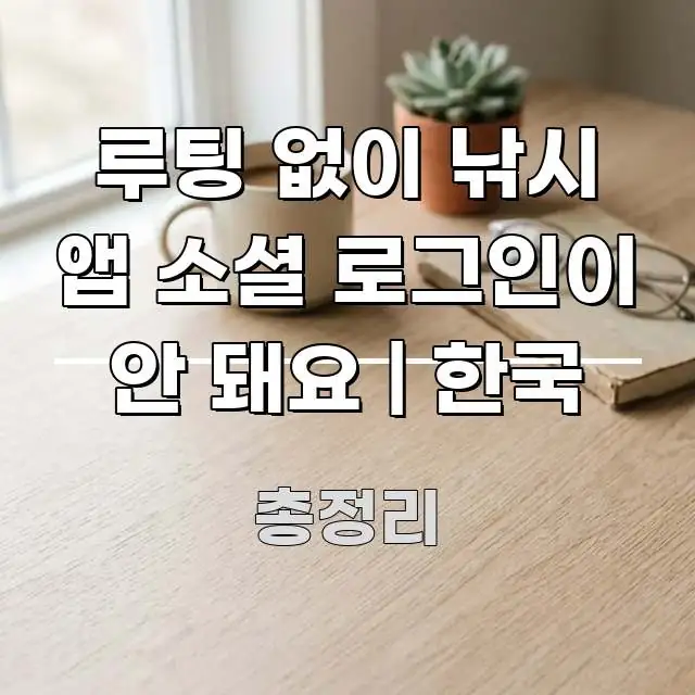 루팅 없이 낚시 앱 소셜 로그인이 안 돼요 | 한국 한 번에 이해되는 정보 정리 카드 이미지 - 내용 요약을 위한 이미지
