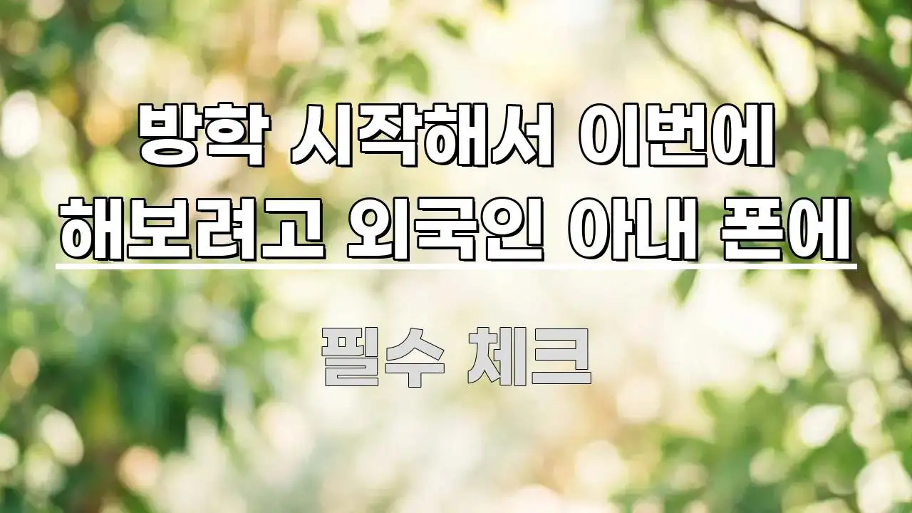 방학 시작해서 이번에 해보려고 외국인 아내 폰에 전문가가 선별한 핵심 요약 디자인 카드 - 내용 요약을 위한 이미지
