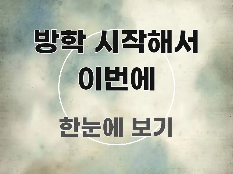 방학 시작해서 이번에 핵심 정보 중심의 깔끔한 인포그래픽 표지 - 참고용 이미지