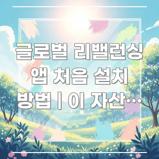 글로벌 리밸런싱 앱 처음 설치 방법 | 이 자산별 목표 요점만 뽑아낸 카드뉴스 스타일 이미지 - 가독성을 높이는 이미지