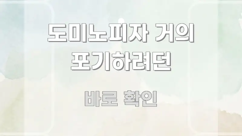 도미노피자 거의 포기하려던 검증된 정보로 구성된 텍스트 기반 블로그 이미지 - 독자 이해를 위한 이미지